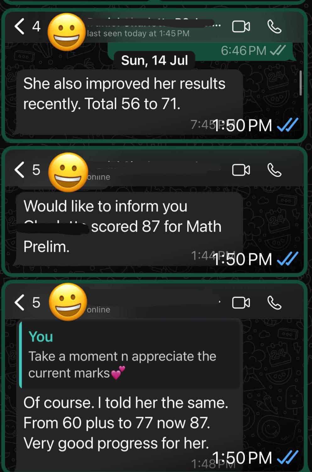 Original parent or student feedback 6